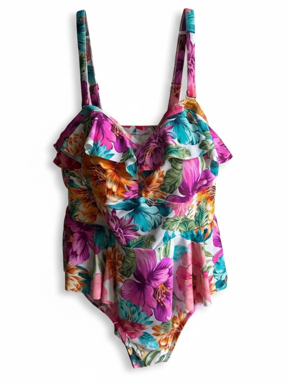 🌸 NEW WITH TAGS 🌸 Terra & Sky Tummy Control One-Piece Swimsuit — Size 1X